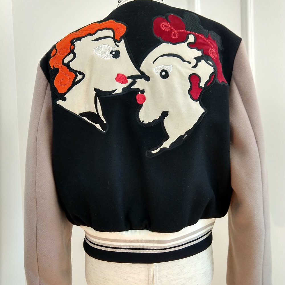 NEW! MSGM Bomber Jacket Lovers Faces Woman Man